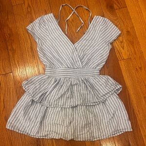 American Eagle Outfitters Blue & White Striped Dress